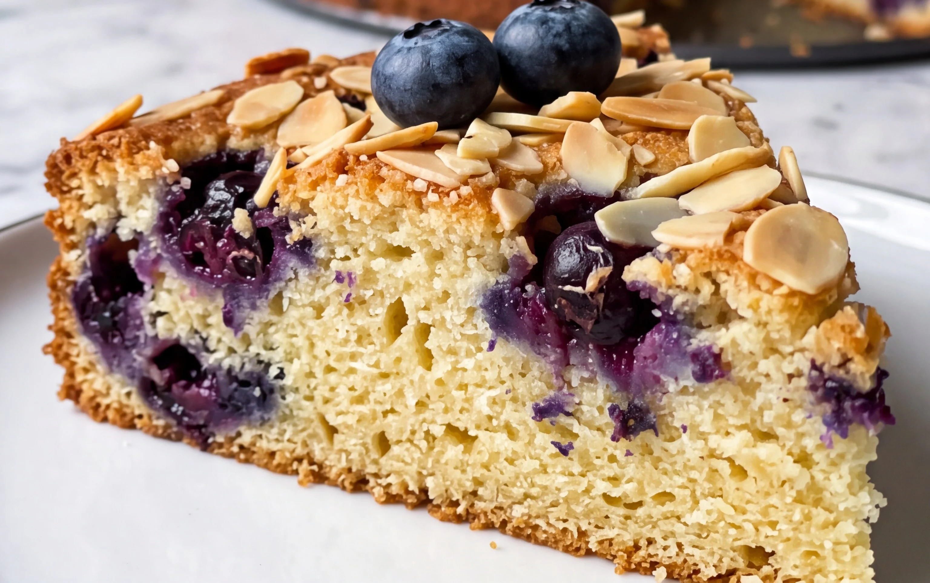 Blaubeer-Butterkuchen mit Mandeln: Glück ist backbar