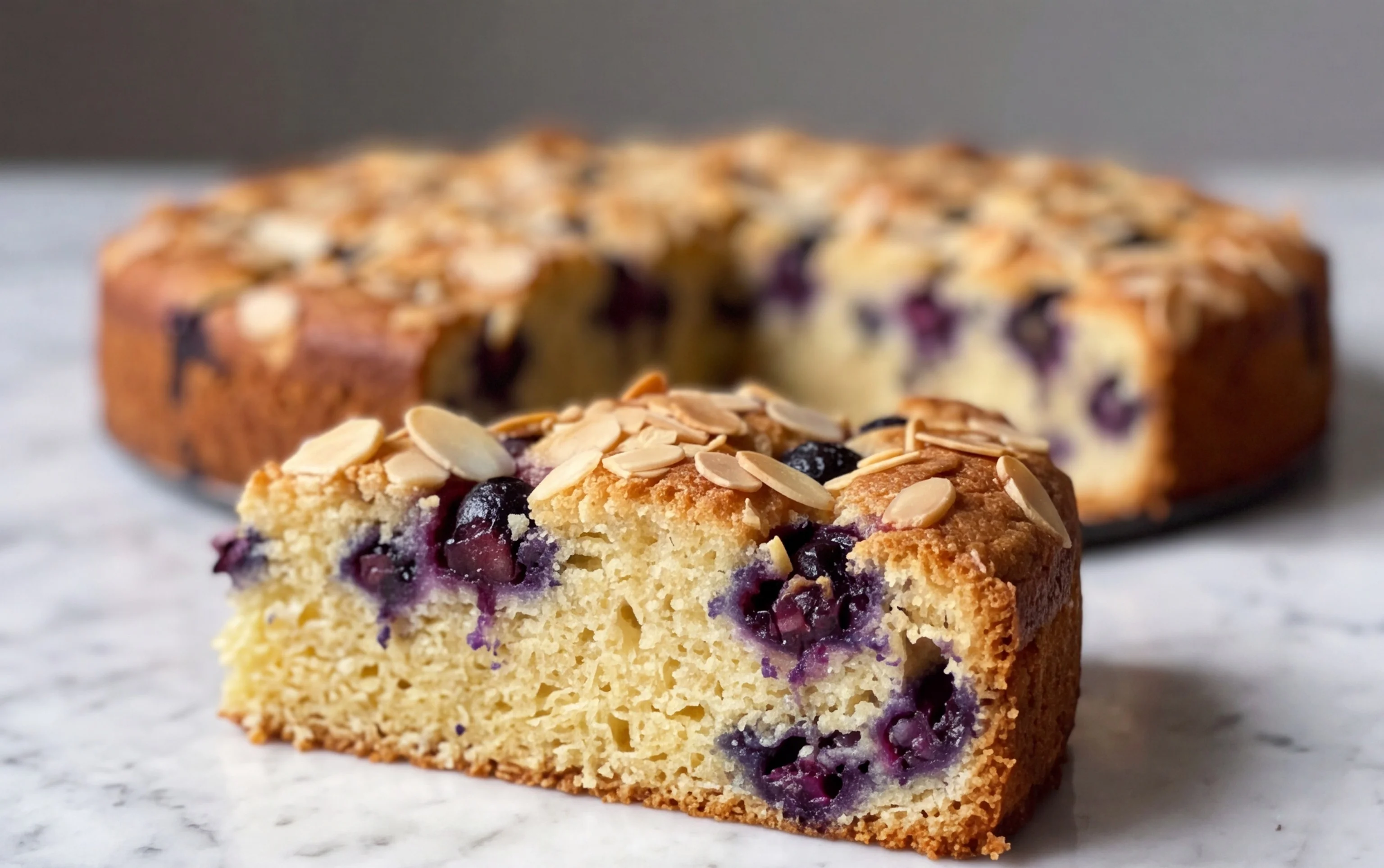 Blaubeer-Butterkuchen mit Mandeln: Glück ist backbar