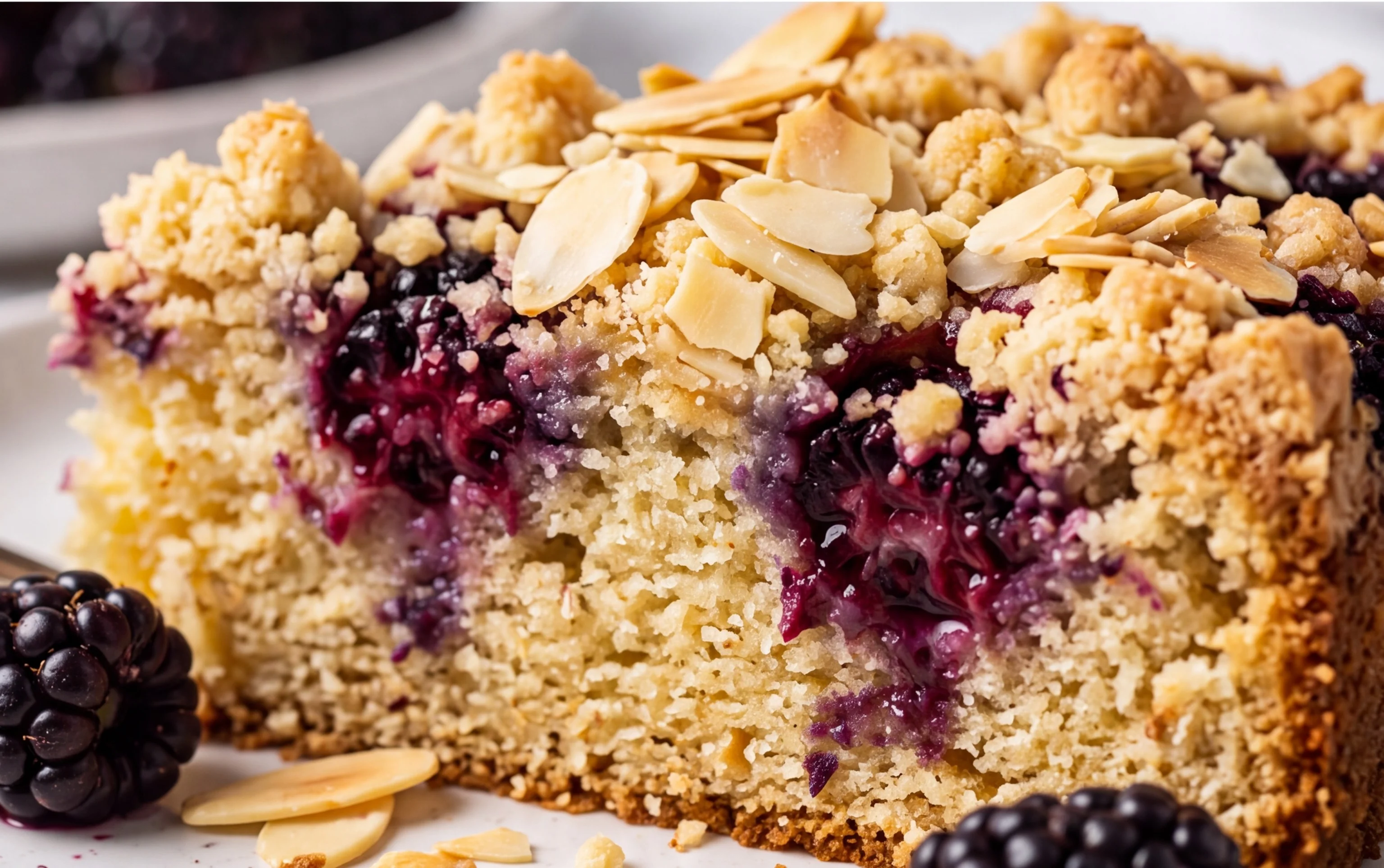 Brombeer-Mandelkuchen mit Vanille-Streuseln